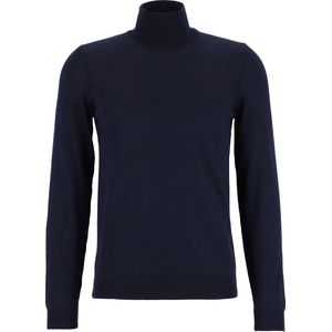 BOSS Musso - heren trui wol - slim fit coltrui - donkerblauw - Maat: M