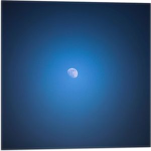Vlag - Kleine Maan in Grote Donkerblauwe Lucht - 50x50 cm Foto op Polyester Vlag