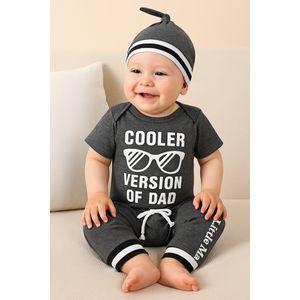 3-delige Baby Jongens Set – ""Cooler Version"" Romper + Broek + Muts