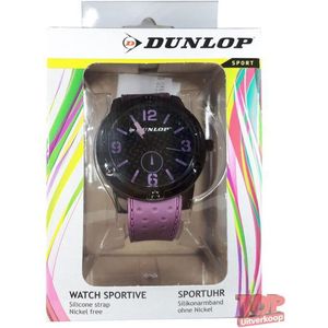 Dunlop Sport Quartz Horloge Tennis (Roze/zwart)