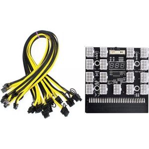 Power Module Breakout Board Met 12Pcs 6Pin to 8Pin Kabel Voor Hp 1200W 750W PSU Gpu PC Voeding Ethereum Eth Mining