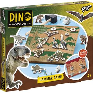 Totum Junior Dino Hamertje Tik - Educatief Speelgoed Hamer Spel met Dinosaurus Figuren en Vulkaan