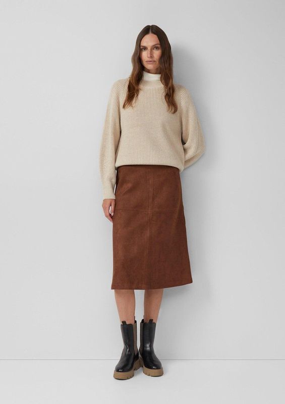 s.Oliver - Kokerrok - Imitatiesuède - Fluweelzacht - Midirok