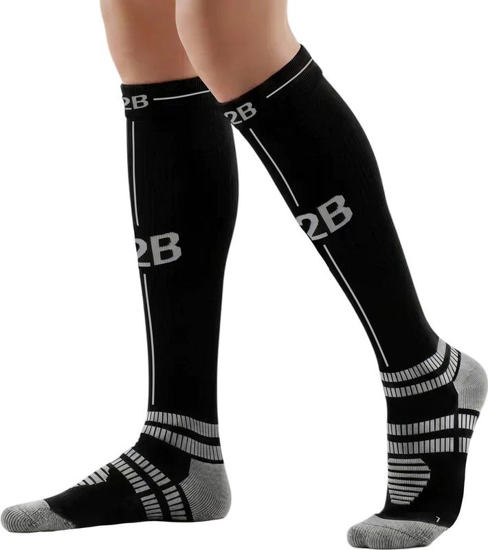 R2B Sport Compressiekousen Dames/Heren - Compressie Sokken Hardlopen - Sportsokken - Hardloopsokken - Compressie Kousen Vliegtuig - Maat S (Schoenmaat 34-36)