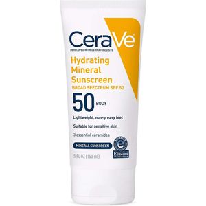 CeraVe - 100% Mineral Sunscreen SPF 50 - Body Sunscreen - 150ml