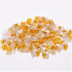 EXCITAT Kabelwartel - Connector - Telefoonlijnconnector - 2-poorts - 2-aderige gebundelde connector - 100 stuks - Oranje