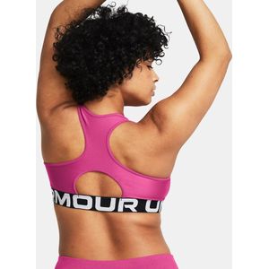 Under armour heatgear armour mid branded sport bh in de kleur roze.