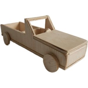 Wooditz Bouwpakket - Pick-Up Truck - Starterspakket - Hout - Zagen, schuren, lijmen en spijkeren