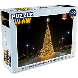 Puzzel Een enorme kerstboom in de Verenigde Staten - Legpuzzel - Puzzel 500 stukjes - Kerst - Cadeau - Kerstcadeau voor mannen, vrouwen en kinderen
