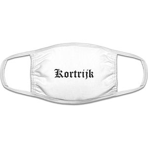 Kortrijk mondkapje | gezichtsmasker | bescherming | bedrukt | logo | Wit mondmasker van katoen, uitwasbaar & herbruikbaar. Geschikt voor OV