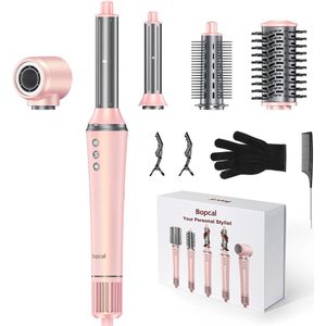 Airstyler - Multistyler - Hairstyler - Hairstyler 5-in-1 - Föhn - Multi-stylingtool - Stijltang - Curling - Roze