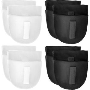 Inserted Shoulder Pads - Dikte 1.5cm - Ademend - Spons Padding - Schouderversterker - Naaien Accessoires - Gehoekte Hoge Lage Schouders - Blazer - Kostuum - T-Shirt (2 Pairs Wit + 2 Pairs Zwart)