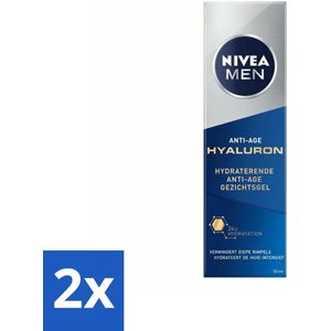2 x NIVEA MEN - Anti-Age - Hydraterende Gezichtsgel met Hyaluron - 50 ml -