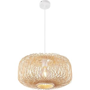 Moderne Hanglamp - Bamboe - Wit - E27 fittings-sAlegranza