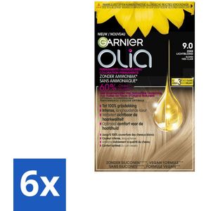 Garnier - Olia 9 - Haarkleuring - Zeer Lichtblond - Zonder Ammoniak - Intense Langhoudende Kleur - Voordeelverpakking - 6 stuks