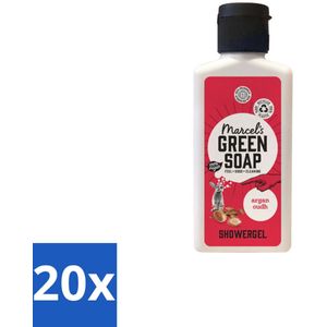 Marcel's Green Soap - Douchegel - Argan & Oudh Mini - Krachtige werking - 100 ml - Bulkverpakking - 20 stuks
