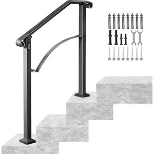 Balustrade Trap Smeedijzeren Leuning 2-3 Treden Trap Leuning 37 cm Leuning Rail Afstand Tussen Palen 71 cm Outdoor Indoor Trapleuning