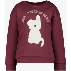 Name It meisjes trui met hondje bordeaux rood - Maat 98