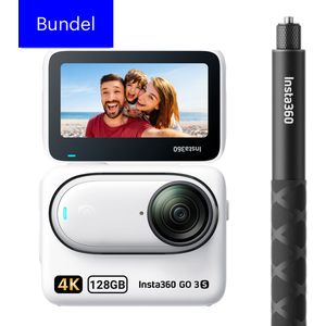 Insta360 GO 3S - 4K Vlog Bundel - 128GB - Inclusief 114cm Selfie Stick