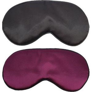 Slaapmaskers Extra Zacht Satijn – 2 Stuks – Zwart & Paars - Thuis - Slaapmasker - Verduisterend - Onderweg - Vliegtuig - Festival - Slaapcomfort - oDaani