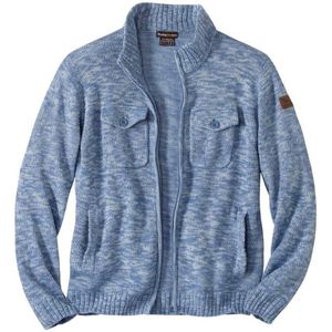 ATLAS FOR MEN - Blauw gemêleerd vest met rits - Heren - Verkrijgbaar in grote maten - 3XL