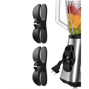 @ Lu's Today - 2 Zelfklevende Kabel Houder Clips - Kabel Management Organizers voor USB Kabels, Draden, Mixers, Koffiemachines, Air Fryers & Keuken Apparaten - Geschikt voor Thuis, Kantoor of Auto - kleur Zwart