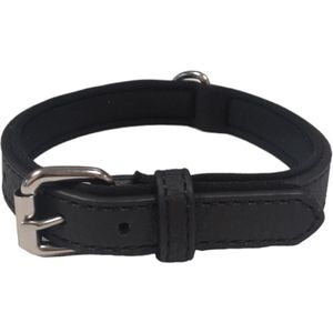 Nobleza Hondenhalsband - PU leder halsband - Waterbestendige halsband hond - Waterproof halsband hond - Gespsluiting - S - Zwart