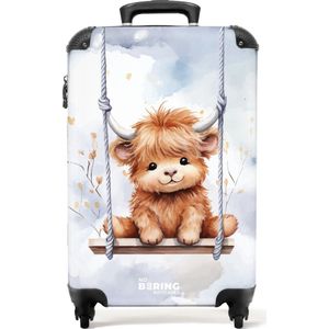 NoBoringSuitcases.com® - Baby koffer schotse hooglander - Reiskoffer trolley - 55x35x25