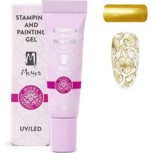 Moyra Stamping and Painting Gel - Nagels - Nagellak - Hoog gepigmenteerde gel - Hand painting technieken - Creëert fijne lijnen en krullen - No. 20 Goud