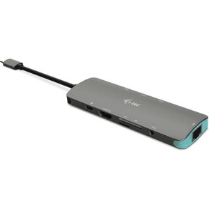 i-tec USB-C Metal Nano dock met HDMI + 3 x USB + Ethernet + Audio + USB-C (Opladen)