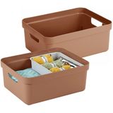 Sunware - Sigma - Opbergbox - Terra - 2x - 24 liter - 45 x 35 x 18 cm