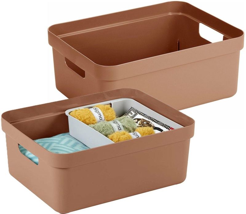 Sunware - Sigma - Opbergbox - Terra - 2x - 24 liter - 45 x 35 x 18 cm
