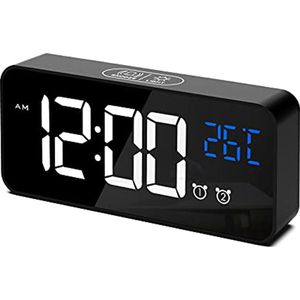 Digitale Wekker met Temperatuur en Stemactivering - 2 Alarmen en 10 Beltonen