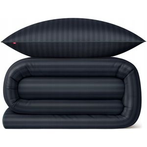 Softimi Damast Beddengoed 140x200cm - 100% Katoen, Zwart