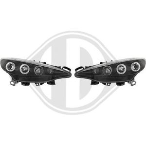 Peugeot - Diederichs 4226380 - Koplampen Set - Zwart - Rond - Met Navigatielicht