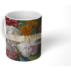 Mok - Koffiemok - Trouwen - Vijfentwintig jaar getrouwd - Spreuken - Quotes - Jubileum - Mokken - 350 ML - Beker - Koffiemokken - Theemok
