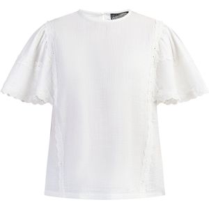 DreiMaster - Blouseshirt - Wit - Dames - Korte Mouwen
