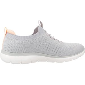 Skechers SUMMITS dames Sneaker, Grijs gebreid roze koraal trim, 35 EU