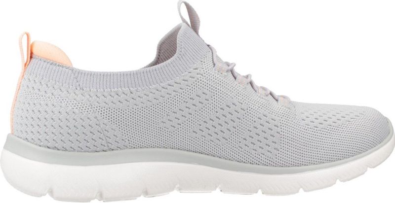 Skechers SUMMITS dames Sneaker, Grijs gebreid roze koraal trim, 35 EU