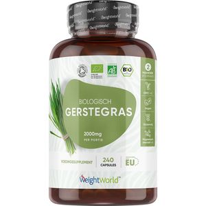 WeightWorld - Gerstgras Capsules - 240 Vegan Capsules - 500mg Puur Gerstegras Poeder