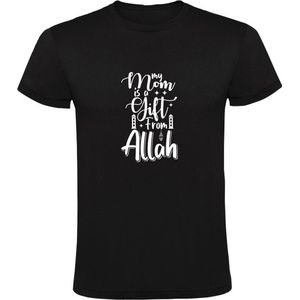 My mom is a gift from Allah | Heren T-shirt | Zwart | Mijn moeder is een geschenk van Allah | Moederdag