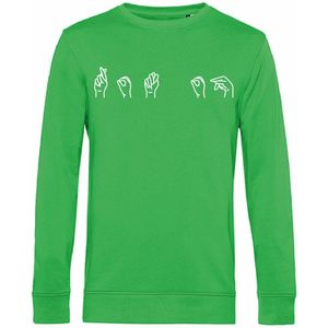 7431 - Sweater - Gebarentaal; Rot op-Apple Green-S