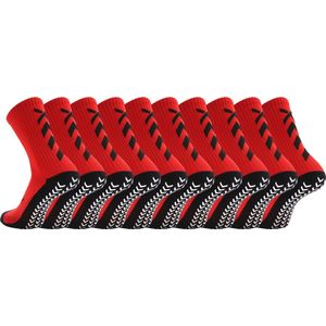 ATOZ Athlete 5 paar Gripsokken - Gripsokken voor maximale prestaties - Rood - Maat 38-45