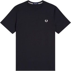 Fred Perry - FP T-Shirt - Marineblauw - Katoen - Kortemouwen - Ronde Hals
