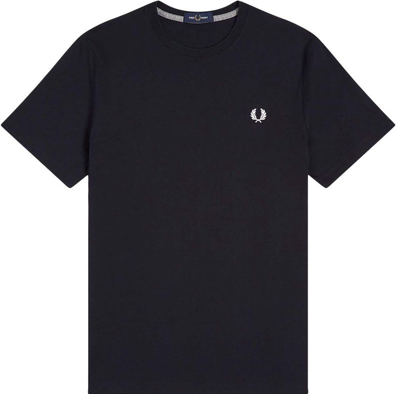 Fred Perry - FP T-Shirt - Marineblauw - Katoen - Kortemouwen - Ronde Hals