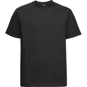 Russell Europa Heren Klassiek Zwaargewicht Ringspun Korte Mouwen T-Shirt (Zwart)