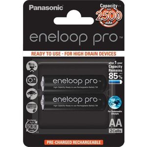 eneloop Pro Mignon-batterij BK-3HCDE / 2BE NiMH 1.2 Volt max. 2550 mAh, dubbele blisterkaart