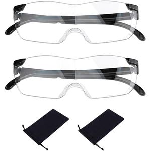 Gezichtsveldloepen - Gestapelde loepen met leesbrillen - 16-voudige vergroting - Inclusief 2 brillenzakjes