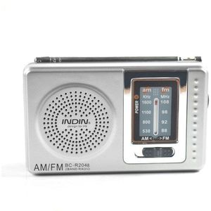 Draagbare Mini Noodradio FM/AM - Pocket Radio Speler - Radio voor Rampen - Radio op Batterijen - Transistor Radio op Batterijen - Kleine Radio-Geen batterijen inbegrepen - Zilver