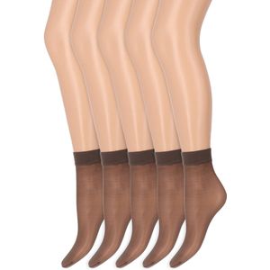 Zijdeglans pantysokjes | 15 Denier | Merk: Marianne | Maat: One Size | Kleur: Graphite | 5 Paar